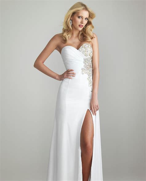 white prom dresses dressed  girl