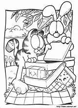 Garfield Picnic sketch template