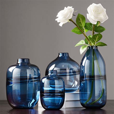 modern minimalist multicolo small mouth glass vase dried flower containers high quality large