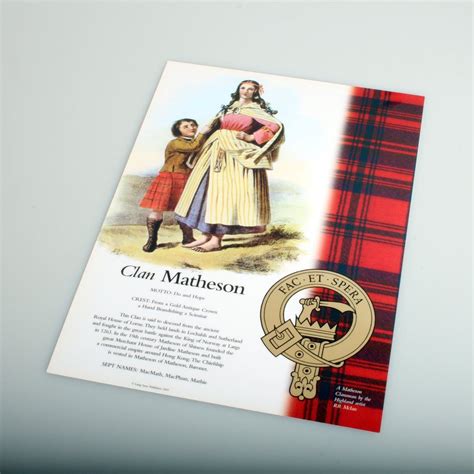 matheson scottish clan poster  scottish clans clan poster