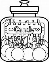 Candy Coloring Pages Jar Printable Kids Cotton Clipart Colouring Clip Chocolate Sweets Sketching Print Cliparts Food Sheets Tulamama Bonbon Coloriage sketch template