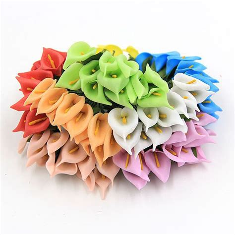 pcs mini foam calla handmade artificial flowers wedding bouquet diy