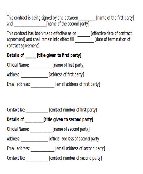 sample agreement templates  ms word