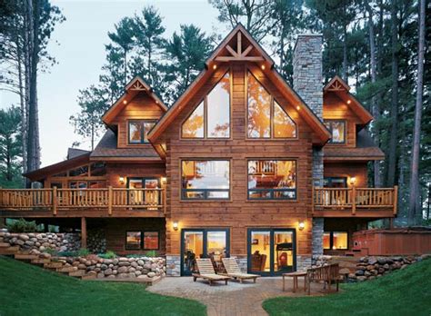 wisconsin custom built log home strongwood log homes