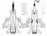 Mig Mikoyan Gourevitch Foxhound Foxbat Lindberg Uniformément sketch template