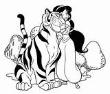 Coloring Jasmine Rajah Netart Tiger Aladdin sketch template
