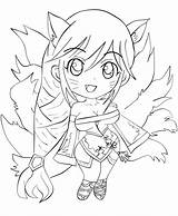 Ahri Coloring4free Legends sketch template