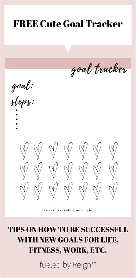 cute printable goal template