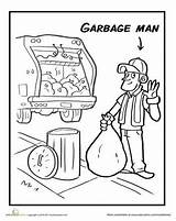 Garbage Clipart Trash Collector Coloring Man Clip Library Color Cliparts Guy sketch template