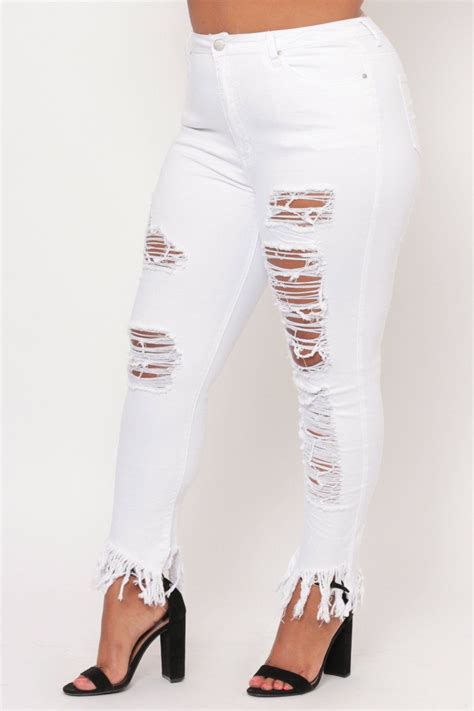 white plus size ripped jeans plus size jeans