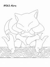 Pokemon Coloring Abra Printable Kids Pages Anime Go Games Ecoloringpage sketch template