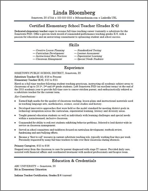 format  resume  teacher leaving teaching resume