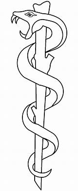 Asclepius Heraldic sketch template
