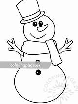 Snowman Scarf Hat Cute Coloring sketch template