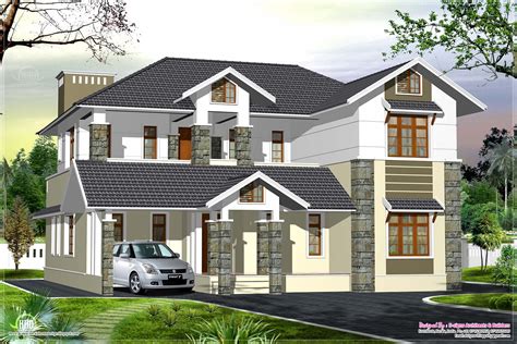 luxury kerala style villa exterior design house design plans