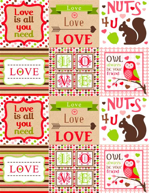 hearted valentines day printable labels  printable labels