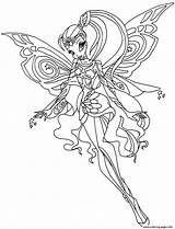 Winx Stella Coloring Club Pages Bloomix Printable Color sketch template