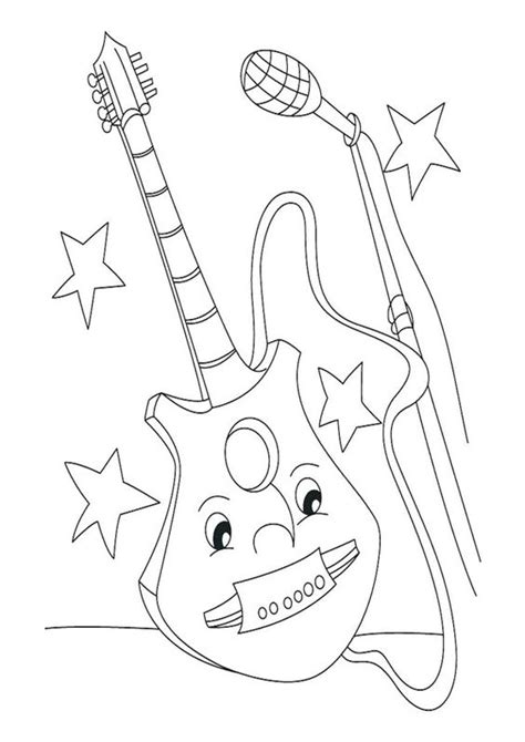 funny guitar coloring page