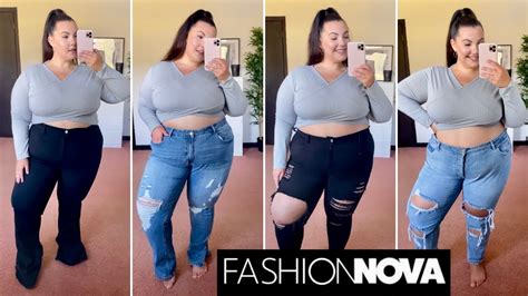 plus size jeans try on haul fashion nova curve uk youtube