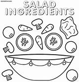 Salad Coloring Pages Print Ingredients Food Potato sketch template