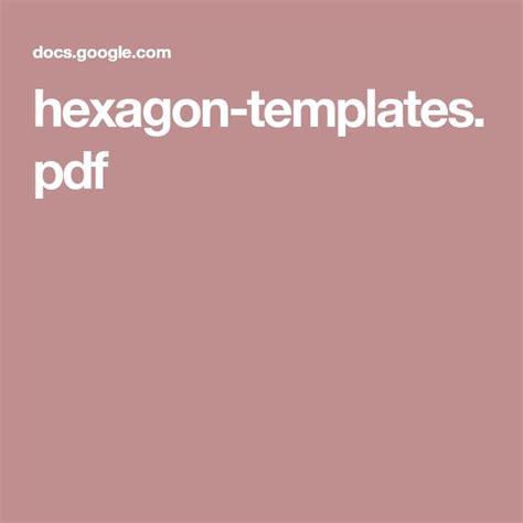 hexagon templatespdf hexagon templates docsgooglecom