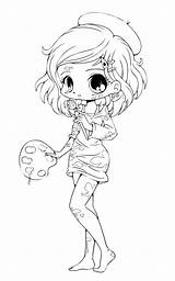 Coloring Chibi Pages Printable Kids sketch template