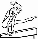 Gymnastics Coloring Pages Printable Colouring Drawing Easy Color Print Kids Exerciseing People Getdrawings Popular sketch template