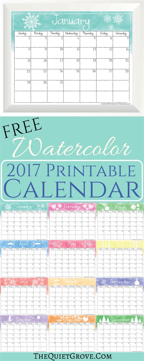 calendar printables  quiet grove