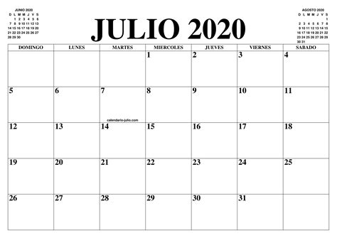 calendario julio el calendario julio imprimir