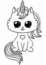 Einhorn Unicorn Kitty Colouring sketch template