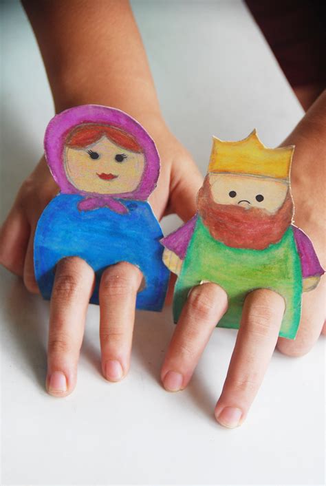 pink doormat cardboard finger puppets