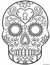 Coloring Dead Calavera Skull Sugar Pages Printable Color Print Online sketch template