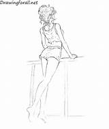 Drawing Girl Back Draw Girls Step Drawingforall Shorts Legs Getdrawings Stepan Ayvazyan sketch template