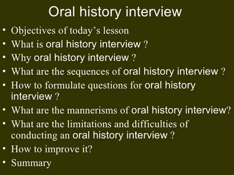 oral history interview