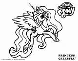 Celestia Coloring Princess Little Pony Pages sketch template