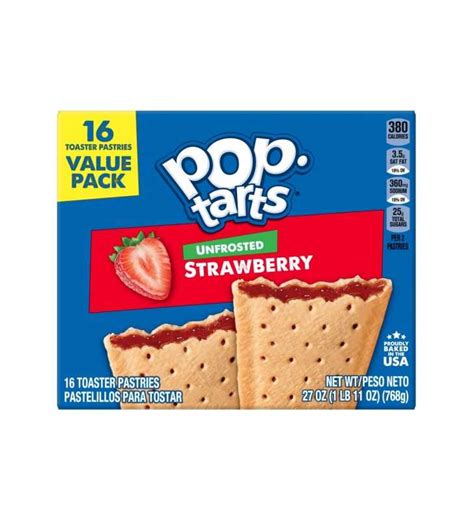 pop tarts breakfast toaster pastries unfrosted strawberry value pack