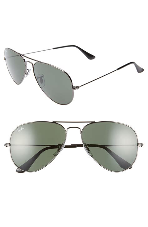 ray ban standard original 58mm aviator sunglasses gunmetal in gray lyst