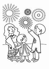 Diwali Coloring Pages Clipart Kids Drawing Colouring Festival Family Diya Printable Beautiful Celebrate Color Explore Cartoon Festivals Print Children Easy sketch template