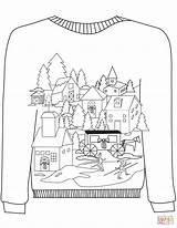 Sweater Ugly Coloring Pages Christmas Village Motif Plaid Colouring Printable Sheets Color Getcolorings Paper Drawing Sweaters Print Popular sketch template