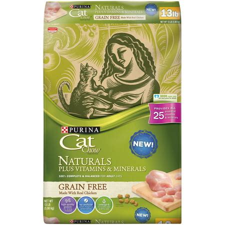 purina cat chow naturals grain   vitamins minerals  real