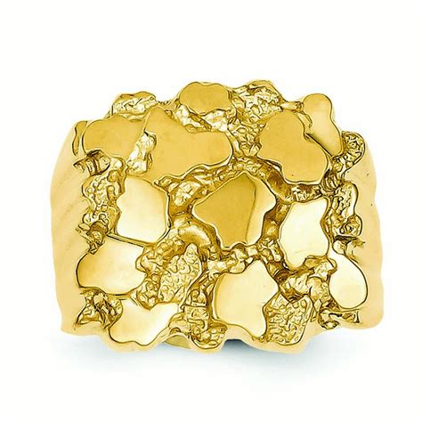 yellow gold mens nugget ring  grams size  walmartcom