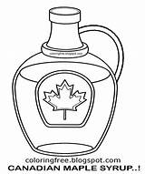 Maple Syrup Coloring Pages Canada Printable Canadian Kids Drawing Bottle Color Tree Food Clipart Template Getcolorings Glass Map sketch template