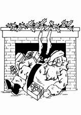 Santa Fireplace Claus Coloring sketch template