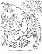 Coloring Pages Griffin Mystical Creatures Printable Unicorn Baby Dragon Deviantart Mythical Color Kids Animal Adult Mermaid Coloriage Book Print Fantastical sketch template