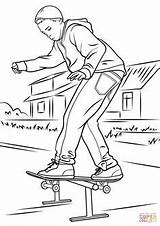 Skateboard Coloring Pages Skateboarding Printable Kids Balancing Entitlementtrap Color Trick sketch template