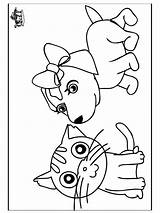 Katze Hund Coloriage Colorier Kolorowanki Hond Gatto Koty Hunde Psy Colorare Kot Ausmalbilder Ausmalen Kolorowanka Piesek Katzen Malvorlagen Domowe Dieren sketch template