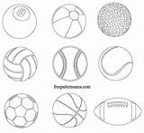 Sports Ball Template Balls Printable Coloring Templates Pages Different Sport Baseball  Stencils Sticker Vector Basketball Tennis Soccer Kids Visit sketch template