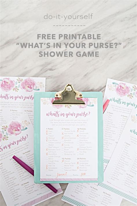printable whats   purse shower game   top