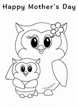 Happy Owls Coloring Mothers Pages Mother Para Colorir Coruja Mom Owl Coloringpage Eu Desenho Preschool Drawings Em Getdrawings Salvo sketch template
