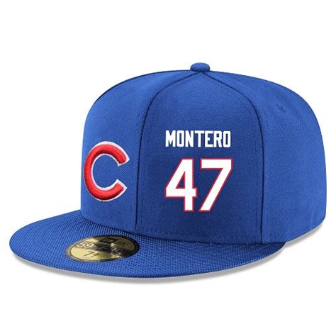 mlb mens chicago cubs  miguel montero stitched snapback adjustable player hat royal bluewhite